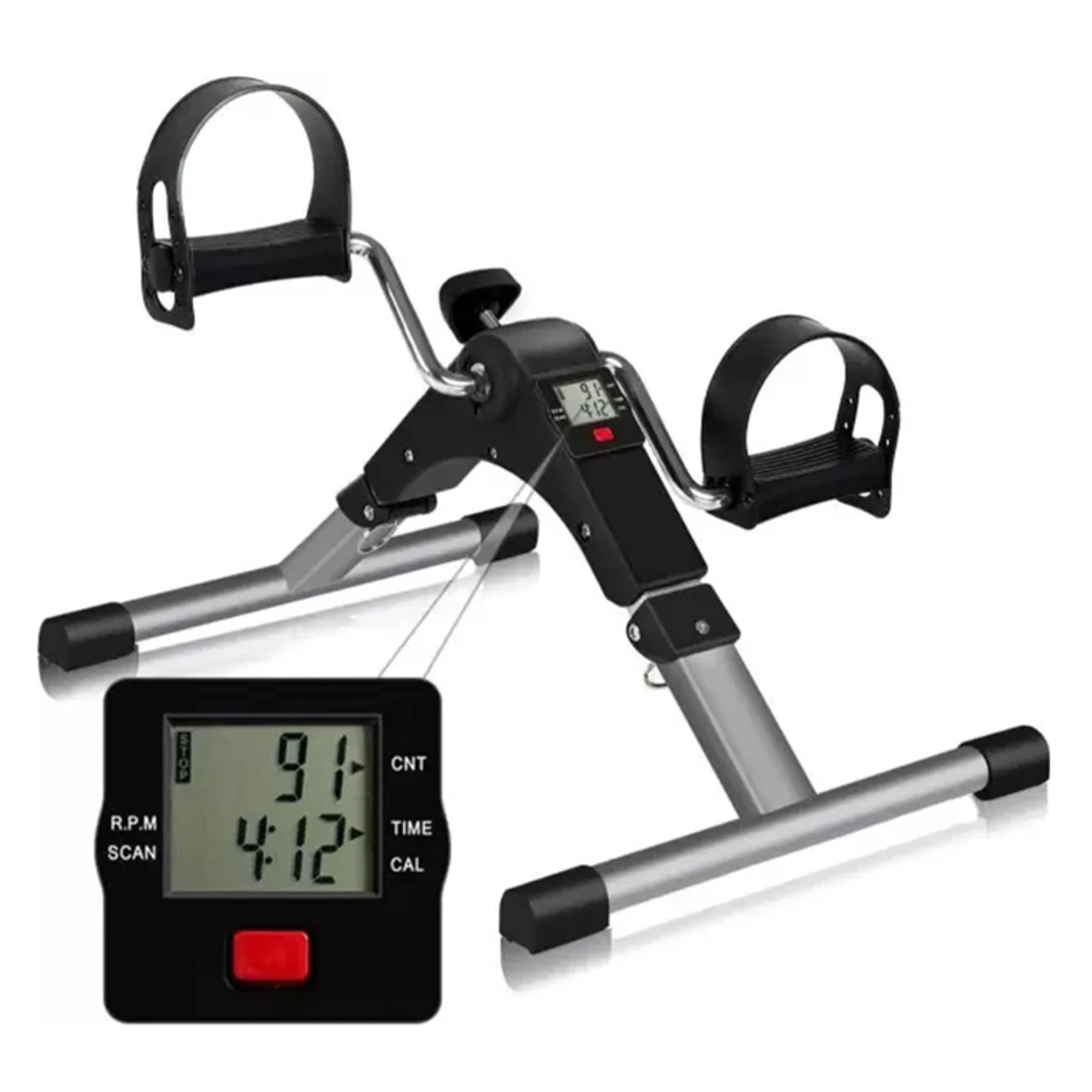 Mini Exercise Cycle/Portable Folding Arm And Leg Pedal Exerciser With Digital Lcd Display Home Indoor Mini Exercise Bike Resistance Adjustable