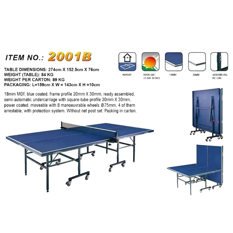 Gian-dragon-2001B Giant dragon - 2001B Foldable movable Table Tennis Board